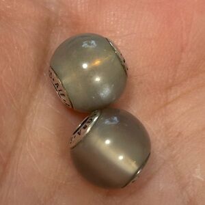 Authentic Retired Pandora Essence ‘Balance’ Gray Moonstone Charm Super Rare
